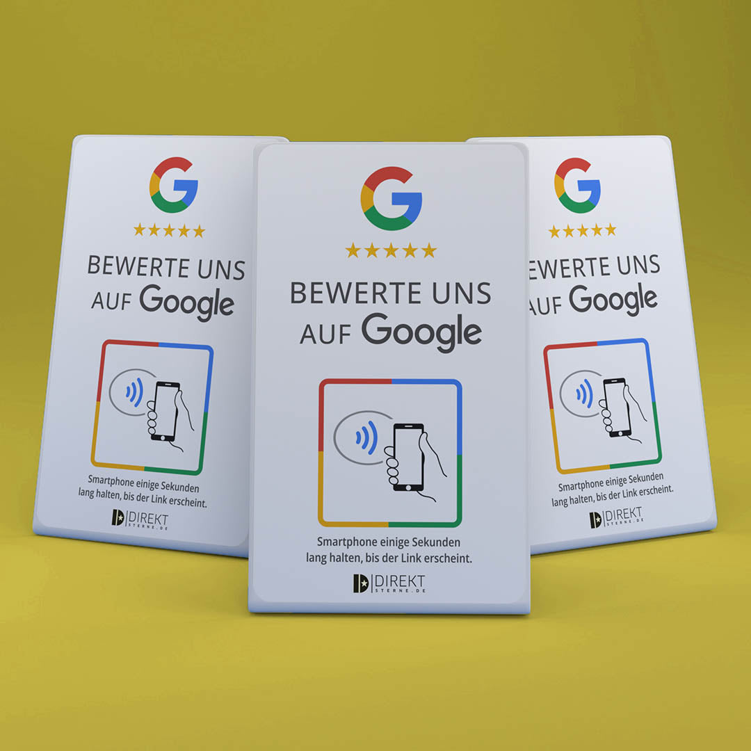 Bundle 01: 3x Google Bewertung NFC-Aufsteller